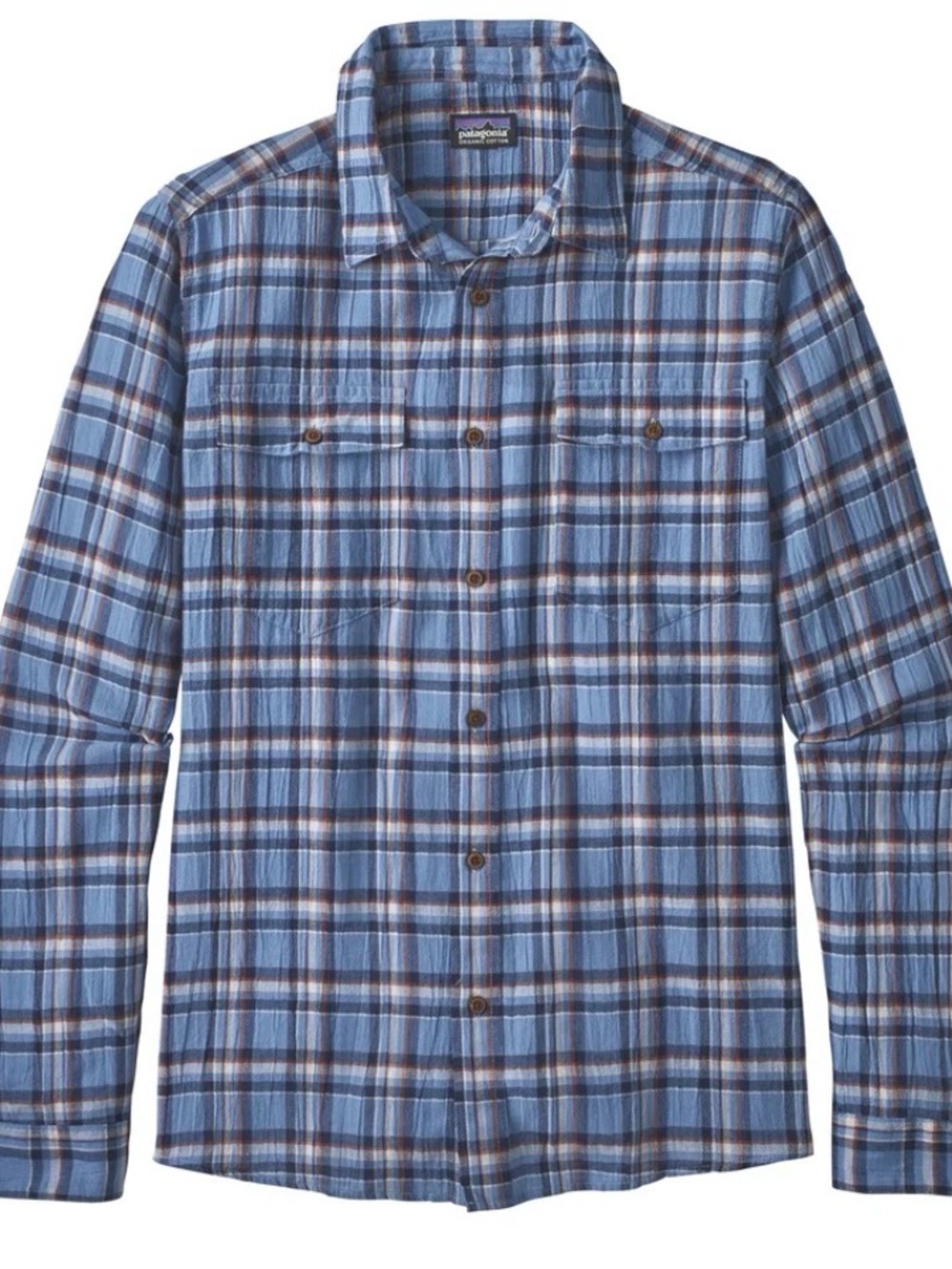 Patagonia Blue Plaid Men’s Long-Sleeve Button-Down Shirt